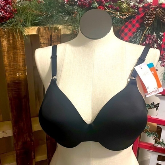 Warner’s bra black cushioned underwire full coverage bra adjustable strap Sz 38D - Picture 1 of 8